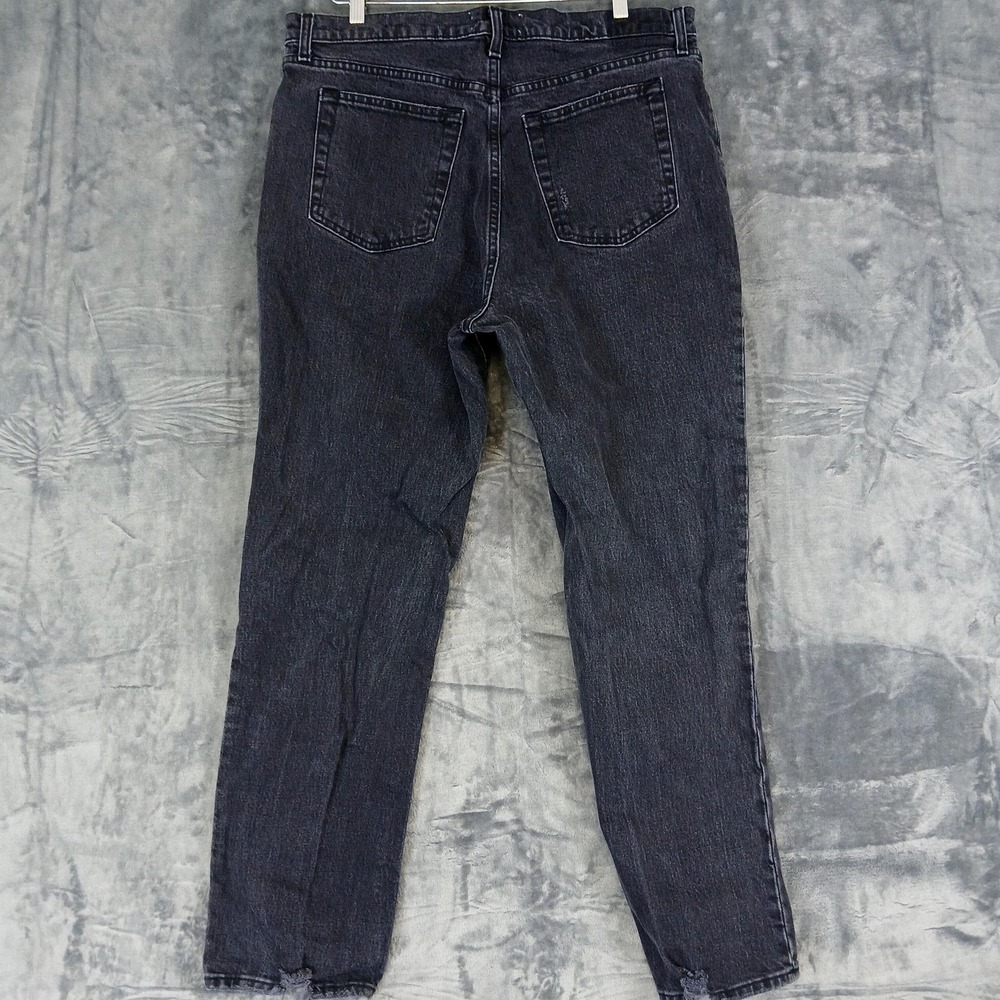 Abercrombie & Fitch Jeans Womens 16 Black 90s Straight Ultra High‎ Rise Ripped - Picture 2 of 10